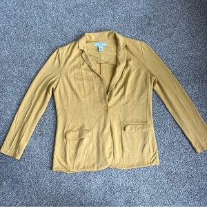 Magaschoni Yellow Long Sleeve Knit Blazer, Size Large